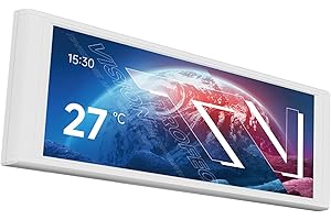 Thermalright Trofeo Vision LCD White Edition Case Sub-Display Features a 6.86-inch Full-Color LCD Screen (1280x480 Resolution) with Magnetic Panel Design. Supports DIY Dynamic/Static Images (White).