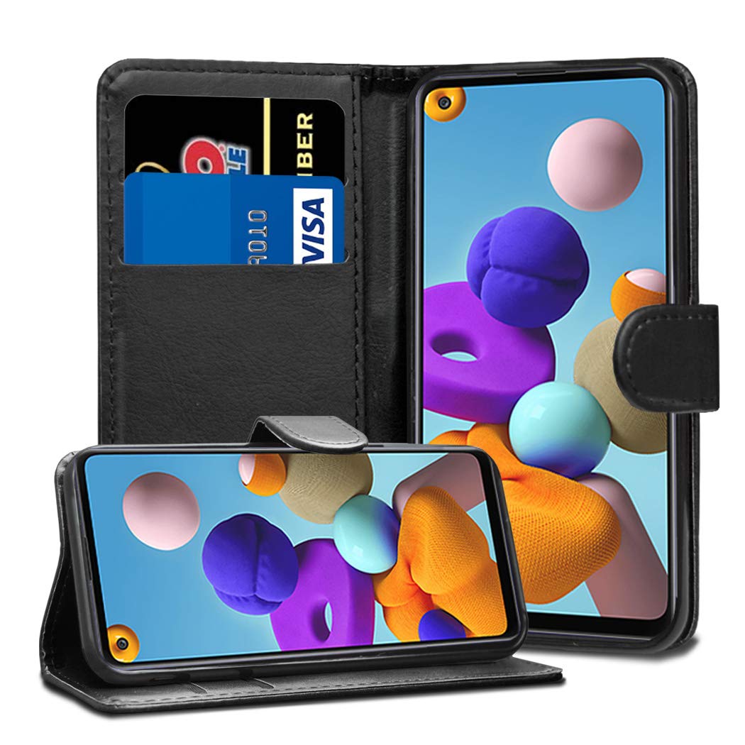 GAPlus Samsung Galaxy A21s Case - Galaxy A21s 6.5" SM-A217F/DS Premium Wallet Case Leather Flip Cover For Samsung Galaxy A21S [Card Holder] [Magnetic Closure] (Black)