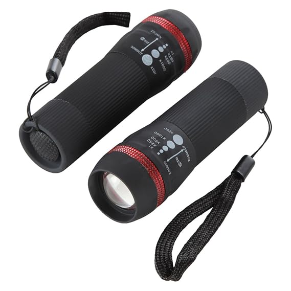 HomeX 3 Mode Handheld LED Flashlights. Set of 2 (Features Wide Beam, Narrow Beam, and Flashing