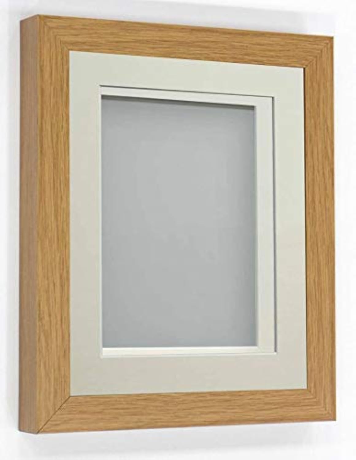 Frame Company Rickman Box 3D Photo Frame, Wood, Beech with Ivory Mount, 9x7 for Image Size 8x6 inch
