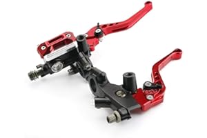 LisylineAuto Universal Motorcycle Brake Lever 7/8 22mm Handlebar Brake Master Cylinder Clutch Levers Left and Right Set Compatible with Harley Honda Kawasaki Suzuki Yamaha Red