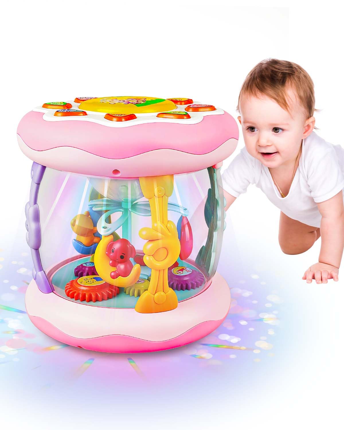 Baby Musical Toys Light Up Toys with Music for 6-12 Months, Sensory Toys for 1 2 Year Old Toddlers Boys Girls, 12-18 Months Educational Toy for Early Learning, Perfect 1st Birthday Gift