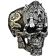 BJJVSHL Sterling Silver Plated Black Rings, Gothic Engagement Wedding Skull Ring Men Women Accessories (Adjustable)
