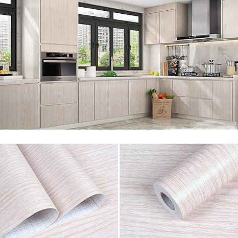 Amazon 壁紙 シール はがせる 壁紙 壁紙 おしゃれpvcウッドグレイン壁紙の自己粘着壁紙 キッチンワードローブ家具学生デスクトップの改修木製の穀物ステッカー 6 45cmx10m 壁紙