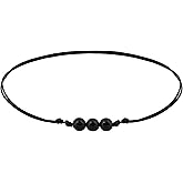 Sacina Agate Black Bead Choker - Boho & Gothic Necklace for Women