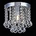 Chandelier Crystal Lighting,Modern Flush Mount Crystal Ceiling Light Fixture,Rain Drop Pendant Ceiling Lamp for Hallway,Dining Room,Bedroom,H7.3 X W7.9