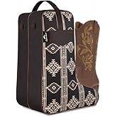 Cipherwest Cowgirl West Boot Bag – Fits Cowboy Boots Up to 17 Inches, Western Travel Case with Southwest Aztec Pattern, Dual-Zipper Tall Boot Storage for Rodeo, Horseback Riding & Equestrian Travel