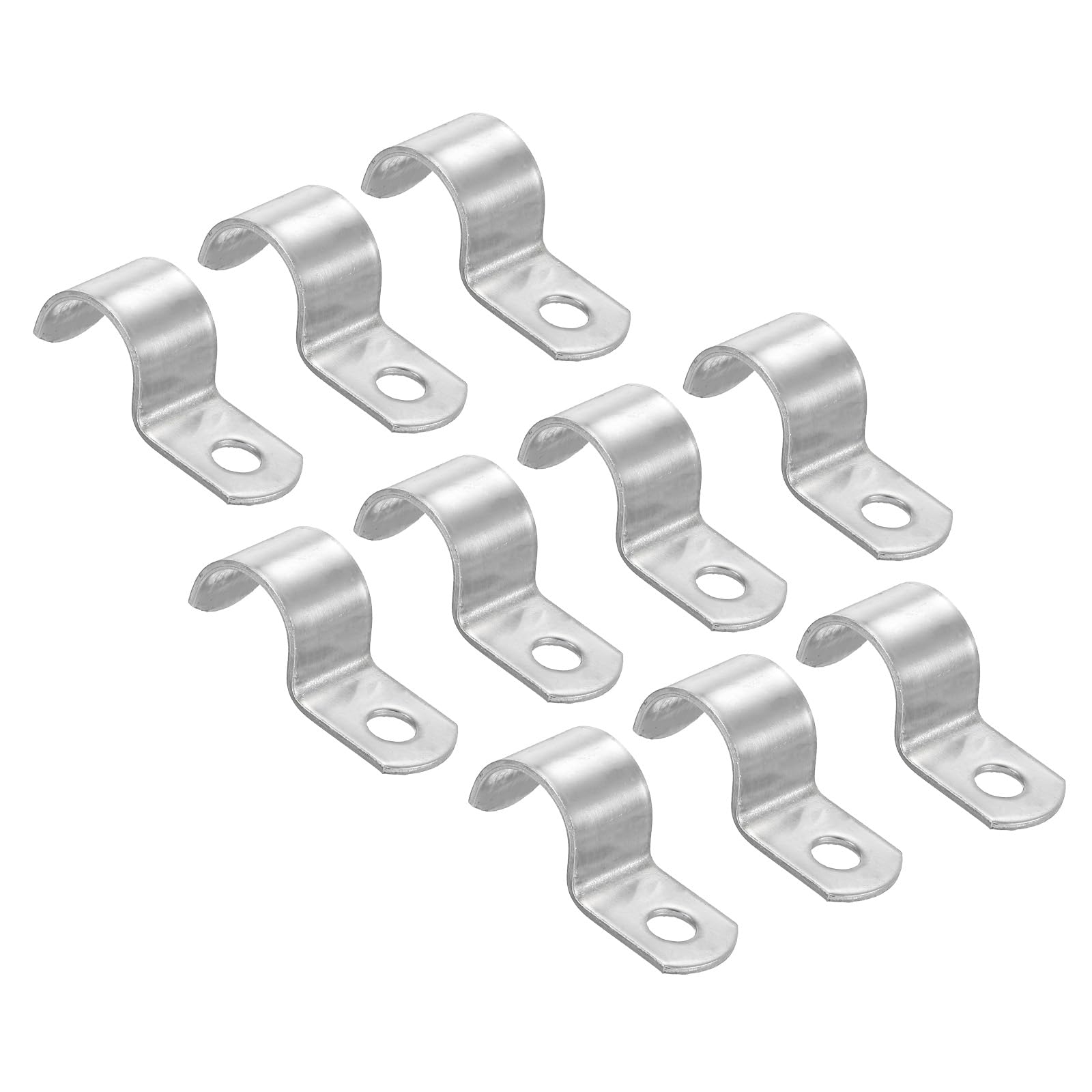 PATIKIL 0.55 inch/14mm Rigid Pipe Strap Clamp, 10 Pcs 304 Stainless Steel U-Shape Tube Clip Pipe Fasten Holder for Pipe Fixing