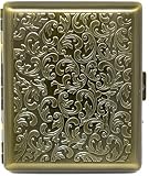 Antique Gold Victorian Print (Full Pack 100s) Metal-Plated Cigarette Case & Stash Box