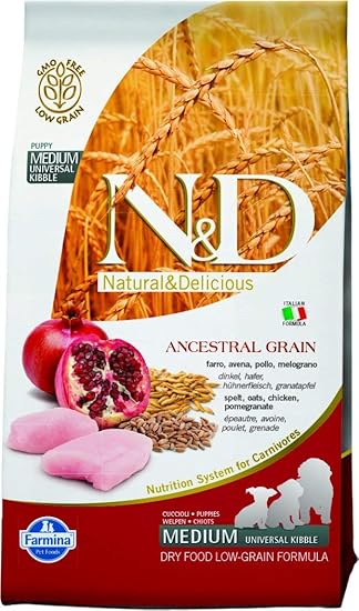 Farmina N&D Low Grain Chicken and Pomegranate Puppy Food, 2.5 kg (Maxi)