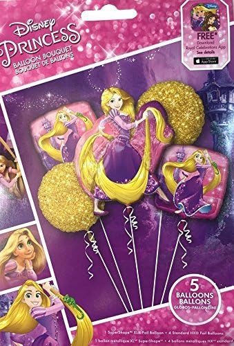 Disney Princess Rapunzel Birthday Balloon Bouquet Combo Mylar Foil Balloon by Winner International