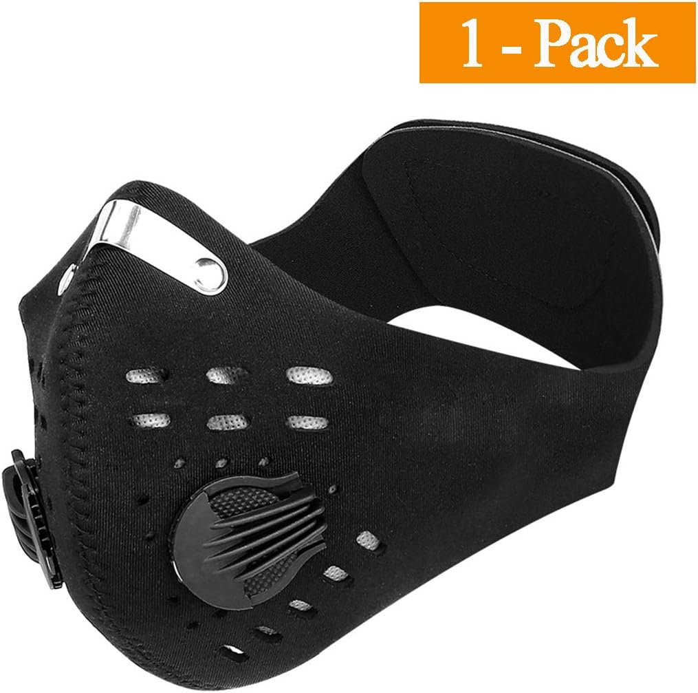 AIDIER Anti-Pollution Mouth Mask Anti-Dust Cycling Mask Activated Carbon Filtration Exhaust Gas Biking Mask PM 2.5 Face Mask for Running Motorcycling Riding and Hiking