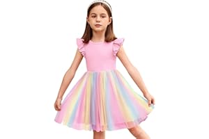 Arshiner Toddler Tutu Dress Little Girls Fluffy Summer Dresses Casual Party Tulle Sundress for Kids 2-6Y