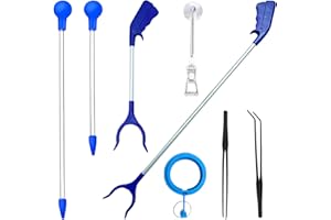 AQUARIUM CHOICE 31.5Inch Long Corals Grabber,reefs Feeders,Aquarium Veggie Feedting Tool,Aquarium Food Clip Feeding(Long Reef Grabber and Coral Feeder Kits(Anti-Rust)