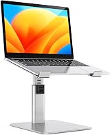 Babacom Laptop Stand Aluminum 8-Height Riser 10-16 Inch Notebooks Silver