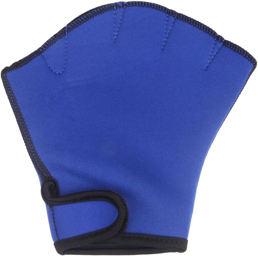 BXT Webbed Gloves Dive Gloves for Upper Body Water Resistance Training Swim Training Gloves with Wrist Strap Aquatic Gloves for Women Men, Blue, L : Sports & Outdoors