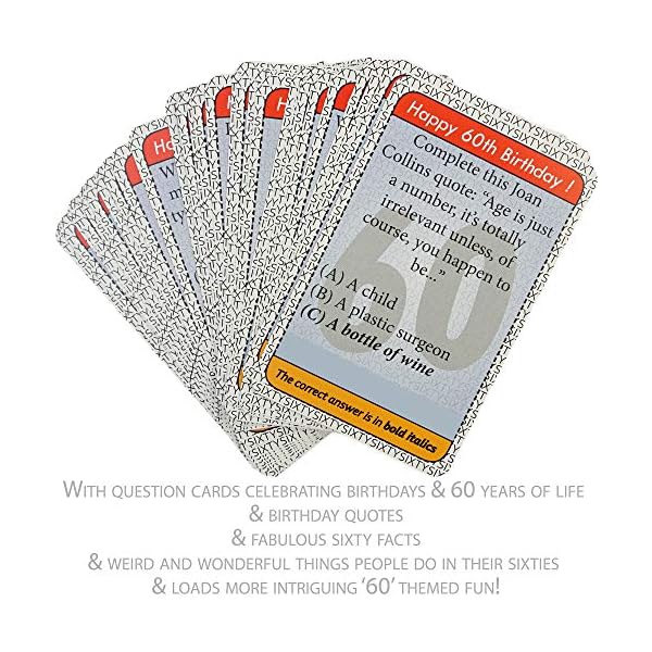 The 60th Birthday Game: a fun gift or present specially for people turning sixty. Also works as an amusing little 60th…