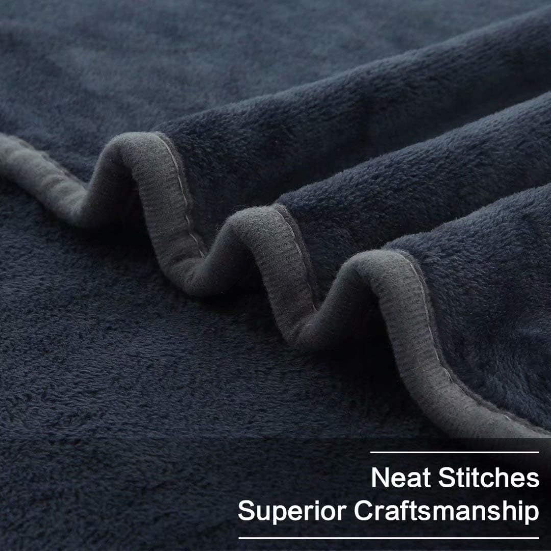 COTTONHOUSE Fleece Blanket Queen Size Super Soft Cozy Lightweight Throw Blankets for All Season, Warm Breathable Microfiber Plush Blanket for Couch Sofa Bed (90x90 Inches, Dark Grey): Home & Kitchen