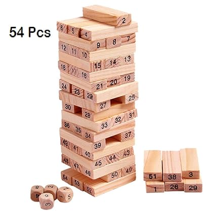 Stager 54 Pcs Wooden Building Blocks Educational Game Toy