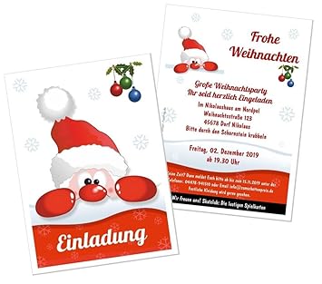 Weihnachtsfeier Einladungen Firma Verein Saalbetrieb Lustig