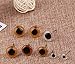 BESTCYC 1Box(80pcs) 3-10cm 8Size Light Amber Mini Glass Eyes kits for Needle Felting Bears Dolls Decoys Sewing Crafts