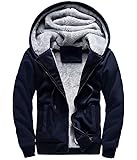 FOURSTEEDS Women's Solid Hooed Hoodies Thick Wool Lining Warm Winter Jacket Coats