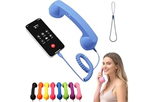 Retro Phone Handset, Type-C Telephone Style Landline Handle Receiver for iPhone and Android, Plug in Wired Handheld Cell Phon