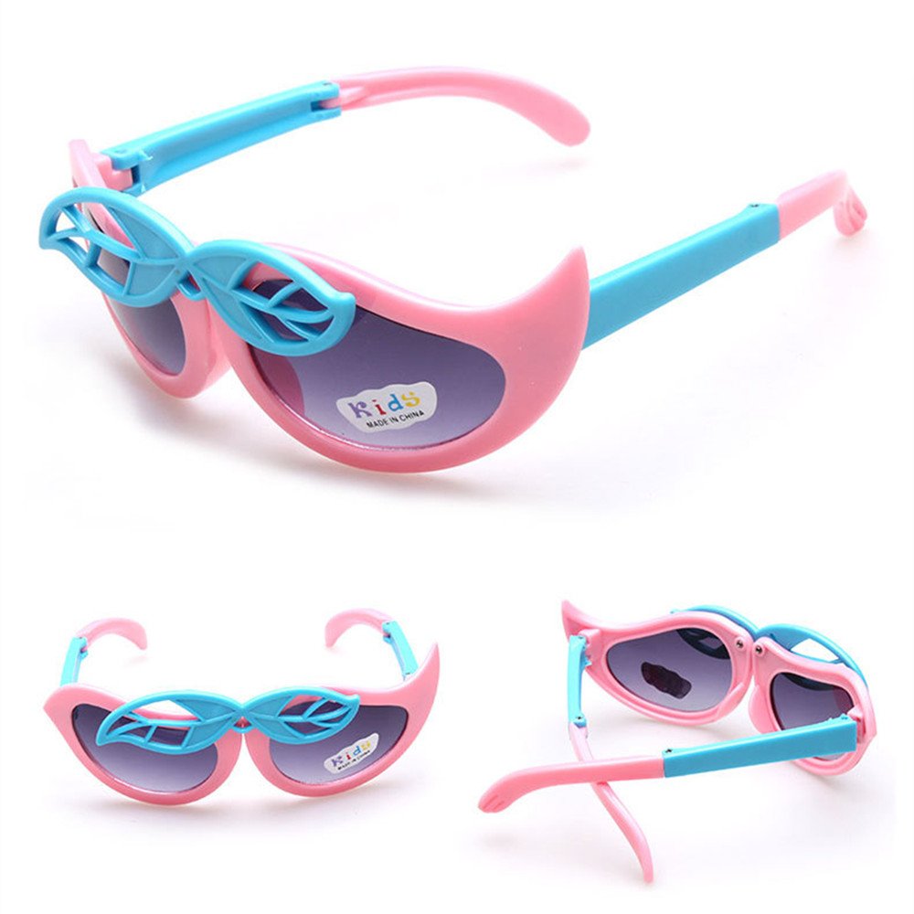 FancyG Cool Kids Leaf Style Folding Sunglasses Frame Toy Glasses Eyewear Sunglasses Girls