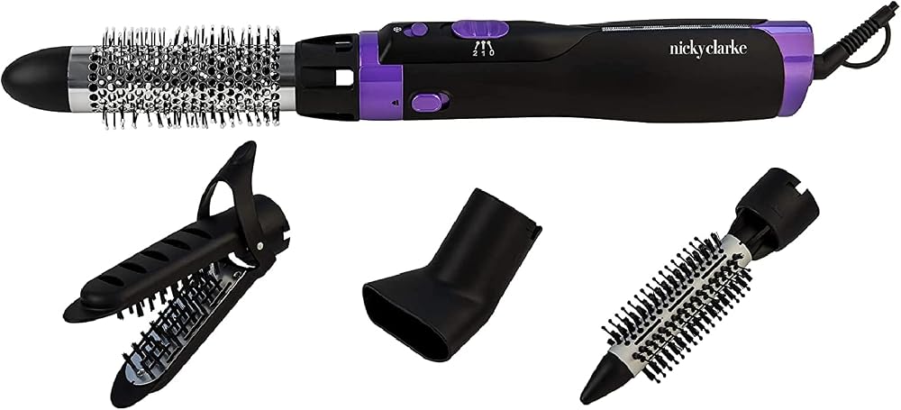 Nicky Clarke 1000W 4-in-1 Frizz Control Ionic Hot Air Brush Volumising Styler