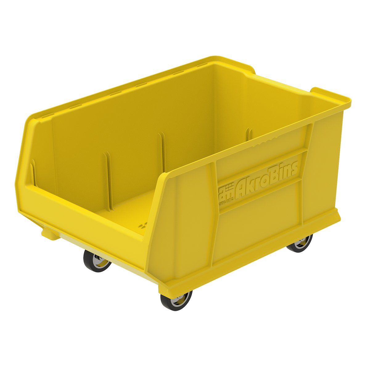 Akro-Mils 30288 Mobile Super Size Plastic Stacking Storage Akro Bin, 24-Inch x 16-Inch x 11-Inch, Yellow