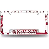 Rico Industries NCAA Standard 12" x 6" Chrome All Over Automotive License Plate Frame for Car/Truck/SUV (N-O Schools)