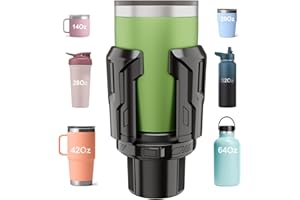 FLLIK Cup Holder Expander, Upgraded Car Cup Holder Expander for Yeti, Hydro Flask, Nalgene, Takeya, Camelbak, Ramblers, Owala, Tumblers, Mugs, Bottles in 2.6"- 4.8", No Tools Required