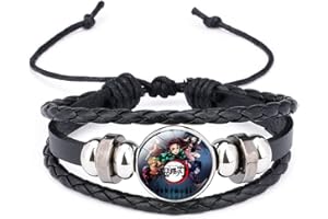 Aquasuki Anime Jewelry Tanjiro Kamado Wristband Braided Bracelet Cosplay kimetsu no Yaiba Gift