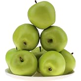 Gresorth 6 Pcs 7cm Fake Green Apple Decoration Artificial Green Apple Fruit | Faux Apples Decor, Realistic Plastic Apples, Vivid Fruit Ornament, Simulation Fake Fruits, for Home Party Christmas Display
