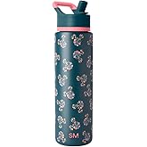 Simple Modern Summit Water Bottle with Straw Lid | Disney 30oz Leak Proof Stainless Steel Insulated Cup | Gifts for Her Him | Mickey Mouse Floral on Riptide
