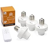 QIACHIP Wi-Fi Smart 2.4G Remote Control Light Socket E26 E27 Bulb Socket Adapter, eWeLink APP Remote Timing, Compatible with Alexa and Google