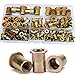 Zinc Plated Rivet Nut Mixed Metric Rivnut Threaded Flat Head Insert Rivetnut Standard Blind Nutsert Assortment Kit Set Carbon Steel 150Pcs M3 M4 M5 M6 M8 M10 M12