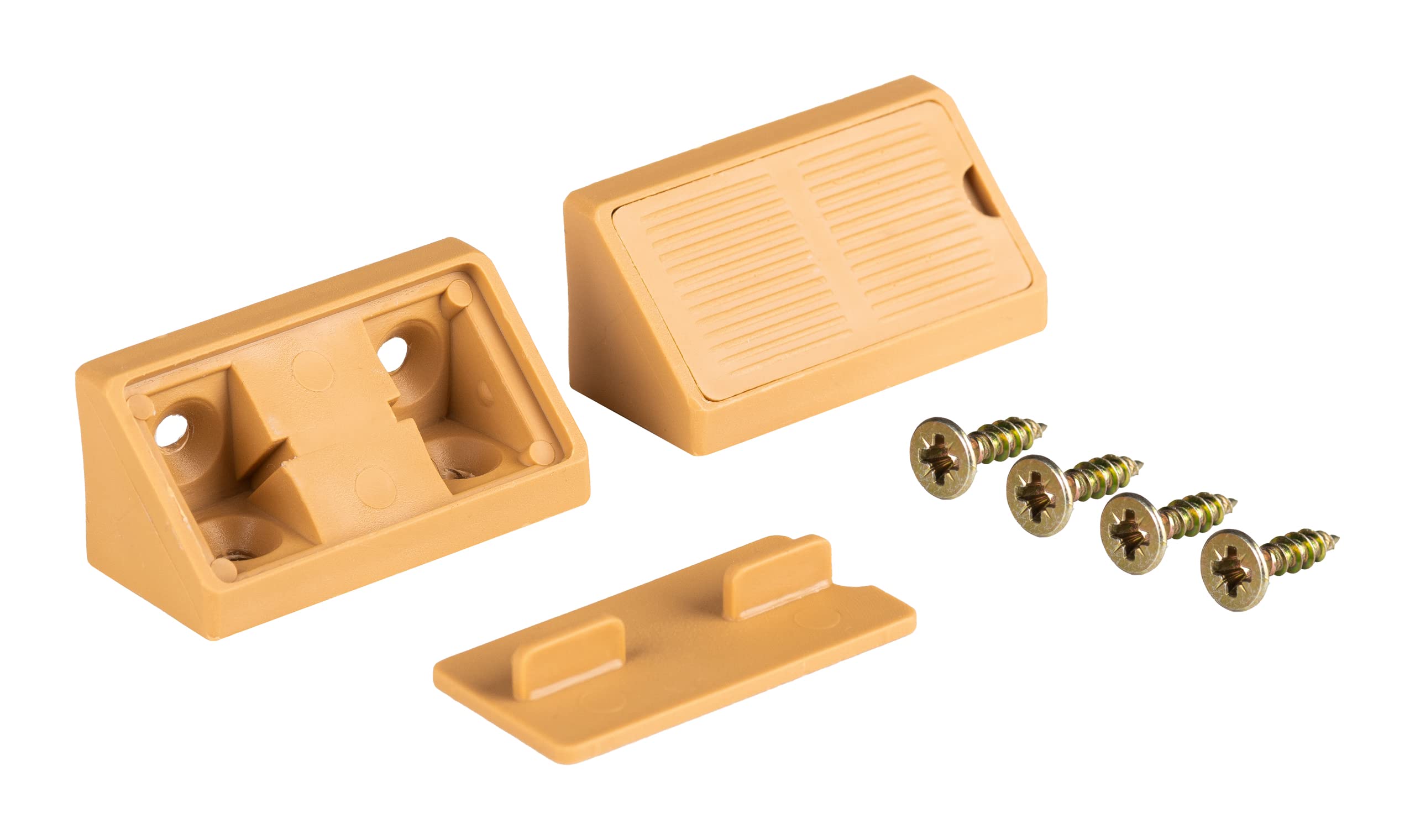 ALUSFERA Angle Connector Double Set 20/40 x Furniture Connector Cabinet Connector Construction Angle Body Connector with Cover Flap Rear Panel Connector with Screws Maple