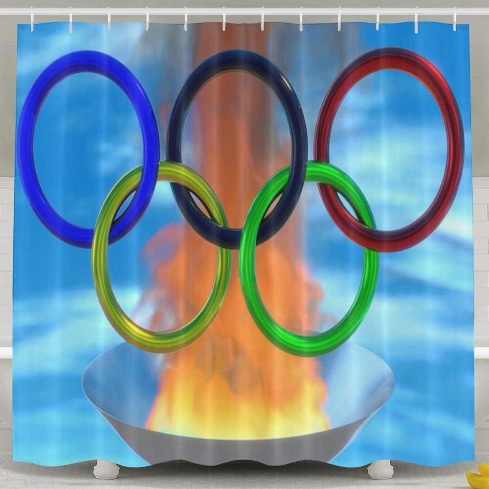 CHATAE Olympic Competition Ring Fire Four Seasons High Resolution Photography Shower Curtains 60 X 72 Inches - Shower Hooks Are Included-Water, Soap, And Mildew Resistant