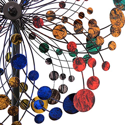 hourseat Wind Spinner Double Blade Easy Spinning Wind Spinner for Outside Vertical