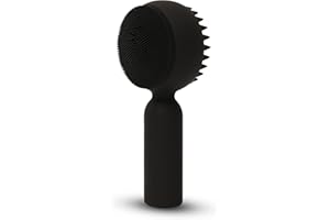 MTBOI Silicone Facial Cleansing Brush 2 in 1 Silicone Facial Scrubber Manual Exfoliating Facial Brush Face Cleanser Face Exfoliator Ultrafine Bristles for Sensitive Skin Easy to Clean Lather Well (Black)