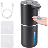 Automatic Soap Dispenser, Hand Soap Dispenser 12.8oz/380ml Smart Rechargeable, Liquid Touchless Soap Dispensers with 6-Level, Wall Mounted or Countertop Dish Soap Dispensing for Bathroom &amp; Kitchen