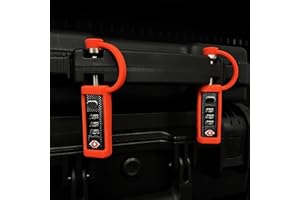 LAFENLIN Gun Case Locks 2 Pack TSA Approved Travel Locks for Gun Case,Cut-Proof Case Padlocks for Rifles/Tactical Gun Box Lock, Heavy Duty TSA Approved locks Hard Pistol Cases Firearm Padlocks (Orange-2 Pack)