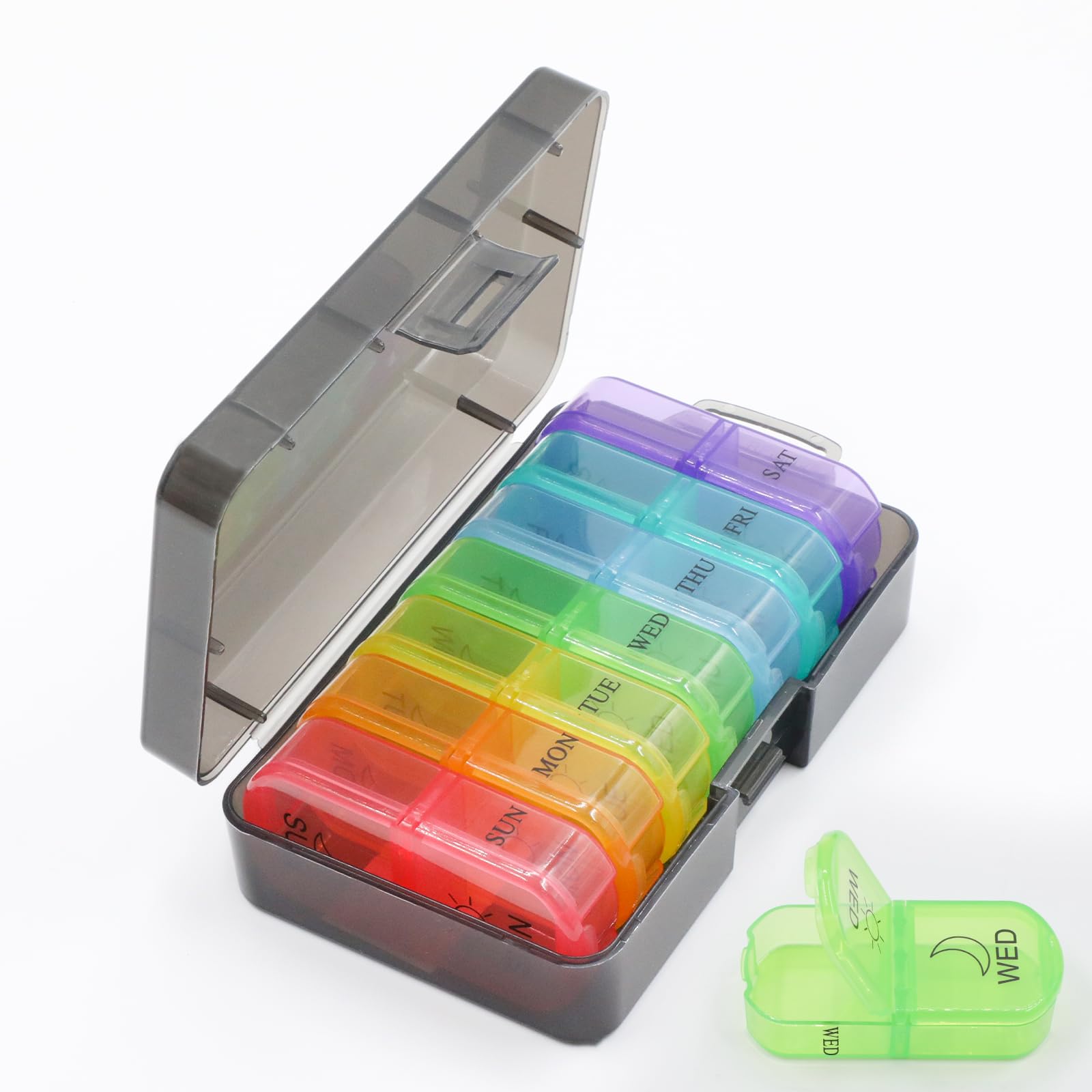 Photo 1 of Weekly Pill Organizer,7 Day Pill Organizer,Twice Daily Pill Container,Daily Pill Box Medication Organizer,for Carrying and Storing Daily Medications