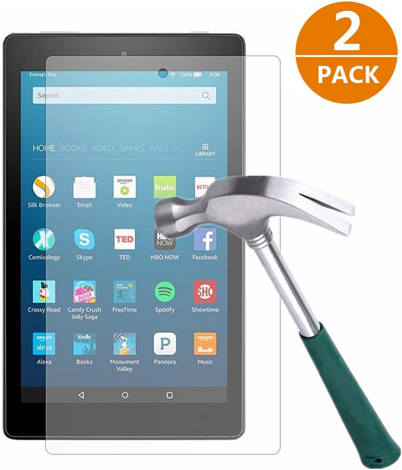 Gestop Amazon Fire HD 8" Tablet GLASS Edition Genuine Tempered Glass Screen Protector Guard Cover (for NEW 2017, 2016 & 2015 Fire HD 8)