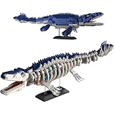 Mechanical Mosasaurus Dinosaur Building Block Set for Adults, Compatible with Lego Dinosaur, 1026PCS Ocean Animal Skeleton World Model Toys with Stand, STEM Collection Gifts for Teens Boys Age 8-12