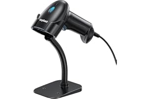 ANYEAST Barcode Scanner with Stand, USB Wired Inventory 2D 1D QR Code Scanner for Computer POS MAC with Automatic Screen Scanning, Handheld CMOS Image Bar Code Reader for Warehouse Library Supermarket