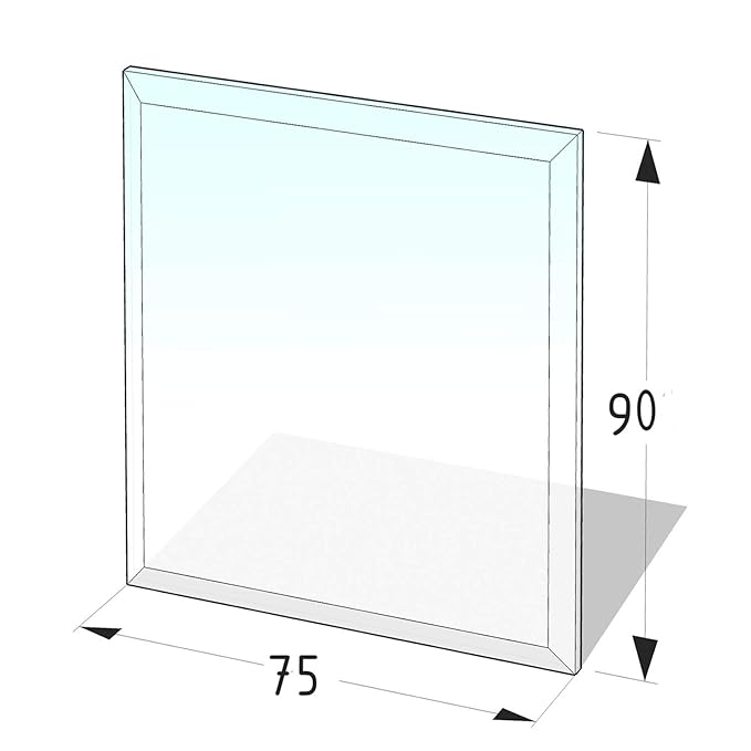 Kamin Glasplatte 6 mm Rechteck 2 mit Facette