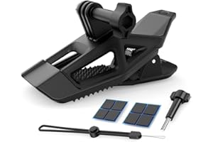 FlySimple Action Camera Helmet Chin Mount Clip, Motorcycle Helmet Camera Mount Compatible with DJI Action 5 Pro/Go Pro/Insta 