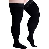 Runee Wide Thigh High Closed Toe Compression Stockings - 20-30mmHg Compression Designed For People With Wide Thigh And Calves